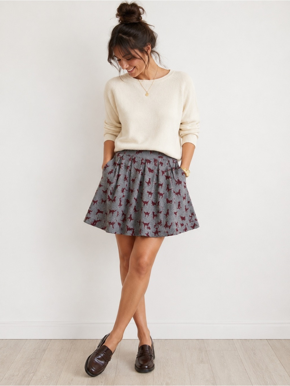 Orla Kiely Puppy Love Skirt Size Large Anthropologie